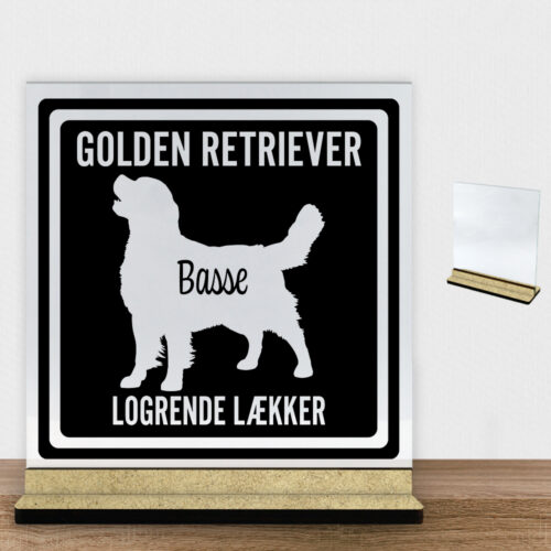 MyPets Golden Retriever | Glasskilt inkl. fod (træfiber)