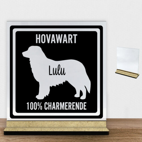 MyPets Hovawart | Glasskilt inkl. fod (træfiber)
