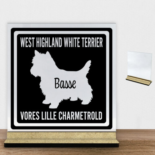 MyPets West Highland White Terrier | Glasskilt inkl. fod (træfiber)
