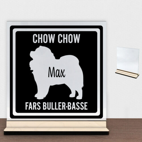 MyPets Chow Chow | Glasskilt inkl. fod (poppel krydsfinér)