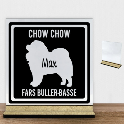 MyPets Chow Chow | Glasskilt inkl. fod (træfiber)