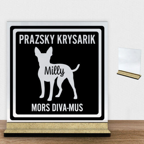 MyPets Prazsky Krysarik | Glasskilt inkl. fod (træfiber)