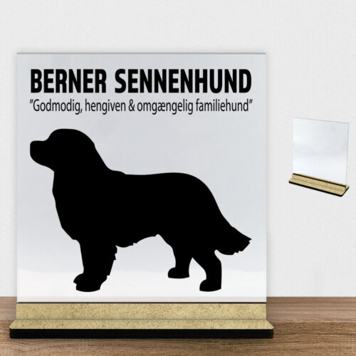 Simply Pets Berner Sennenhund | Glasskilt inkl. fod (træfiber)