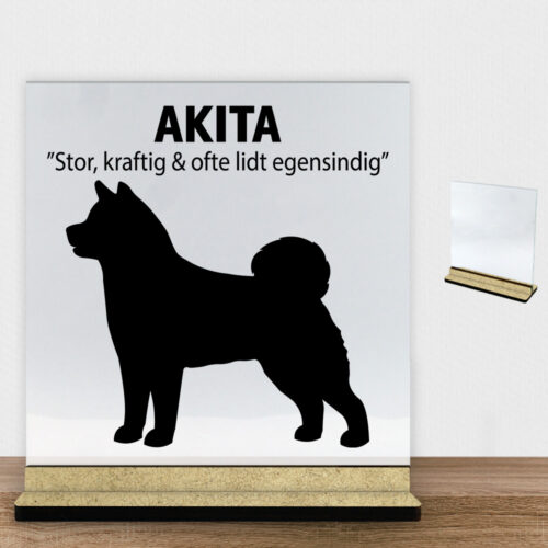 Simply Pets Akita | Glasskilt inkl. fod (træfiber)