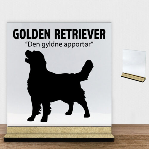 Simply Pets Golden Retriever | Glasskilt inkl. fod (træfiber)