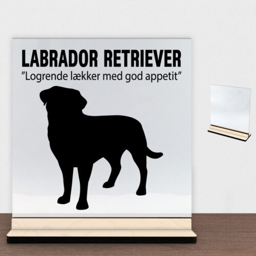 Simply Pets Labrador Retriever | Glasskilt inkl. fod (poppel krydsfinér)