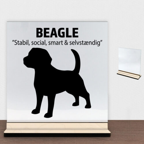 Simply Pets Beagle | Glasskilt inkl. fod (poppel krydsfinér)