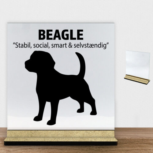 Simply Pets Beagle | Glasskilt inkl. fod (træfiber)