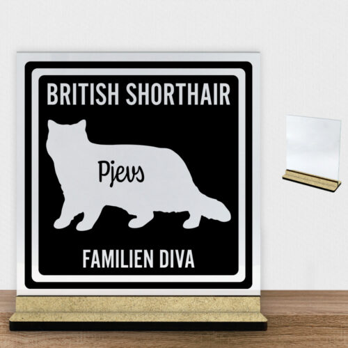 MyPets British Shorthair | Glasskilt inkl. fod (træfiber)