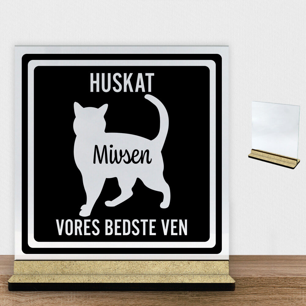 MyPets huskat #1 | Glasskilt inkl. fod (træfiber)