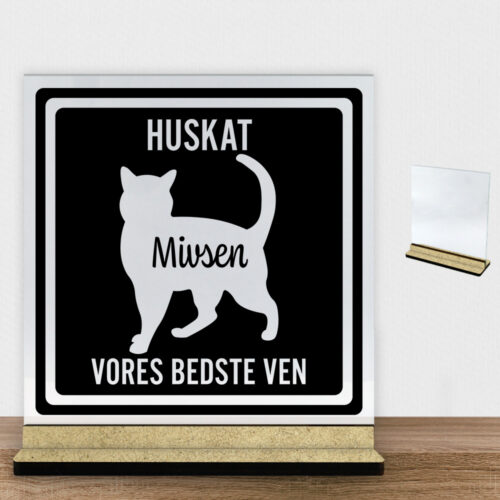 MyPets huskat #1 | Glasskilt inkl. fod (træfiber)