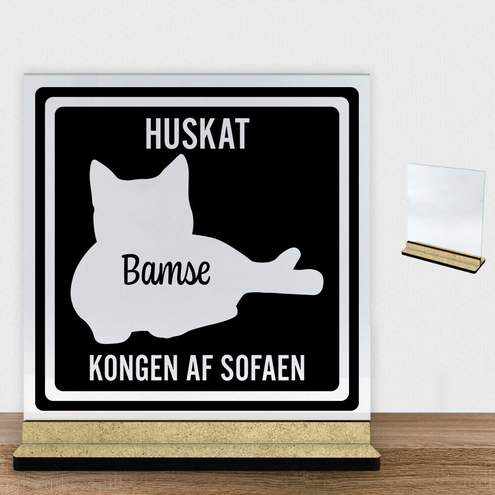MyPets huskat #4 | Glasskilt inkl. fod (træfiber)