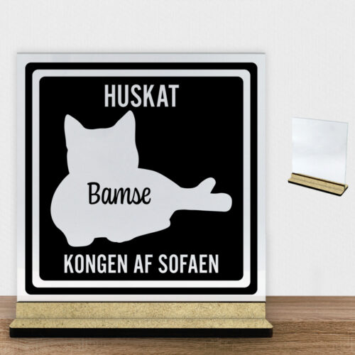 MyPets huskat #4 | Glasskilt inkl. fod (træfiber)