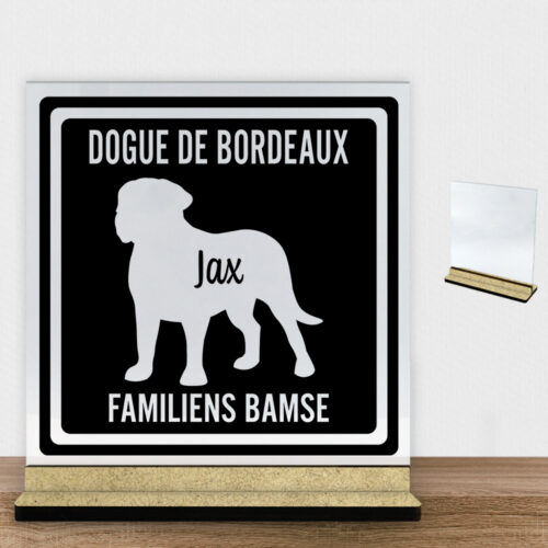 MyPets Dogue de Bordeaux | Glasskilt inkl. fod (træfiber)