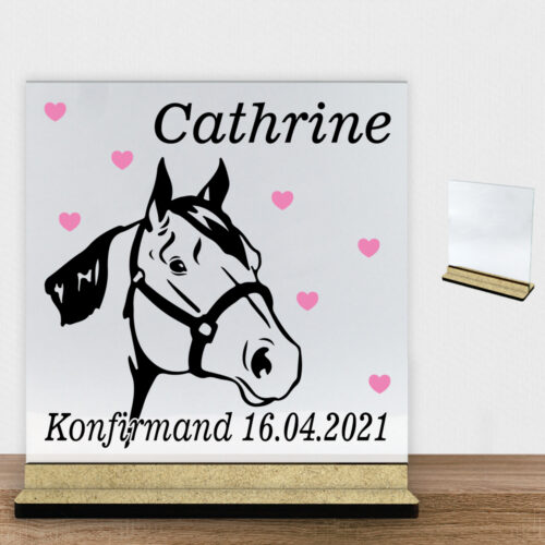 Konfirmation design 11 | Glasskilt inkl. fod (træfiber)