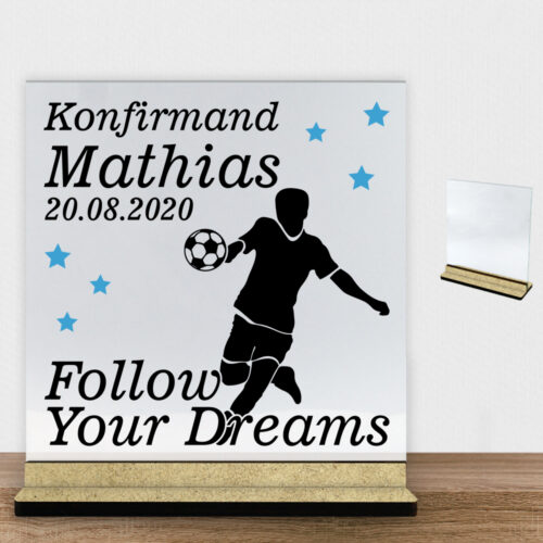 Konfirmation design 17 | Glasskilt inkl. fod (træfiber)