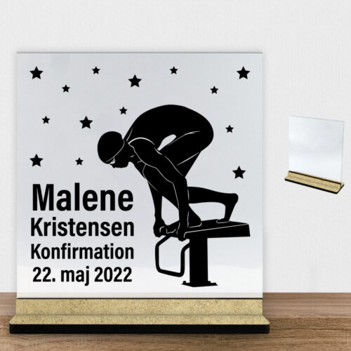 Konfirmation design 29 | Glasskilt inkl. fod (træfiber)