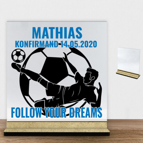 Konfirmation design 38 | Glasskilt inkl. fod (træfiber)