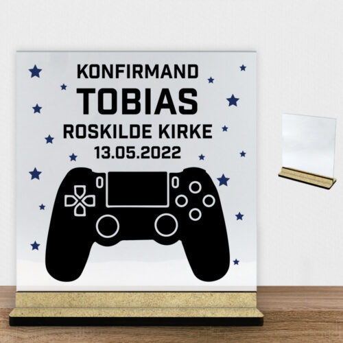 Konfirmation design 37 | Glasskilt inkl. fod (træfiber)