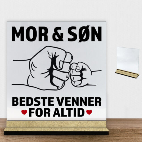 Alternative view of Bedste venner for altid - mor | Glasskilt inkl. fod (træfiber)