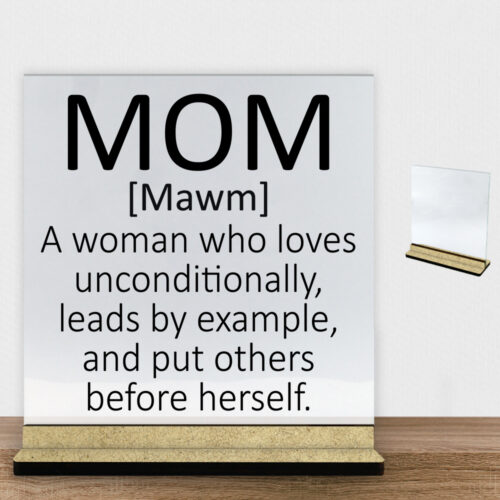 Mom [mawm] | Glasskilt inkl. fod (træfiber)