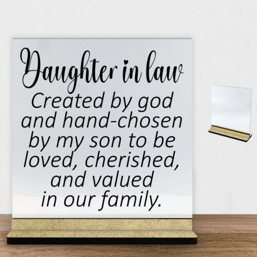 Daughter in law... | Glasskilt inkl. fod (træfiber)