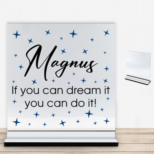 If you can dream it, you can do it... #1 | Glasskilt inkl. fod med farvet overflade