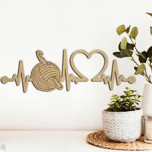 Hækle #1 | Heartbeat skilt (træfiber)