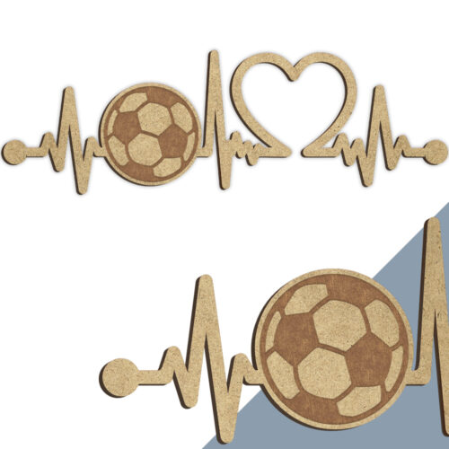 Alternative view of Fodbold #1 | Heartbeat skilt (træfiber)