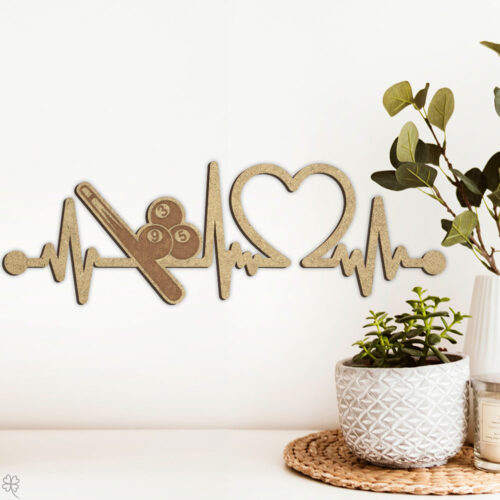 Billard | Heartbeat skilt (træfiber)