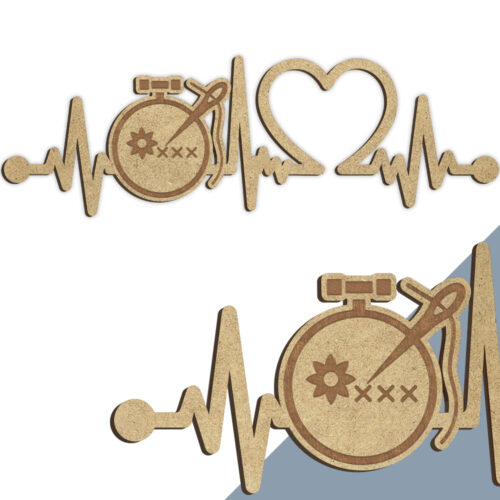 Alternative view of Broderi | Heartbeat skilt (træfiber)