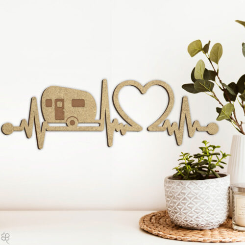 Campingvogn | Heartbeat skilt (træfiber)