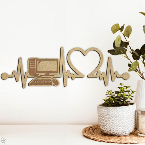 Computer | Heartbeat skilt (træfiber)