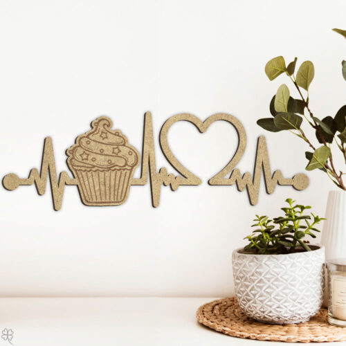 Cupcake | Heartbeat skilt (træfiber)