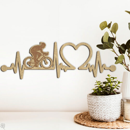 Cykelrytter ♂ | Heartbeat skilt (træfiber)