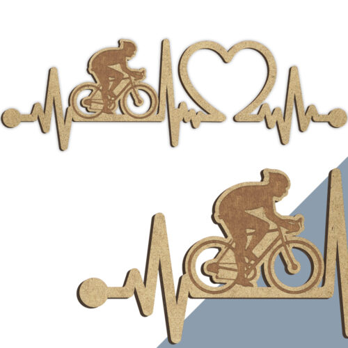 Alternative view of Cykelrytter ♂ | Heartbeat skilt (træfiber)