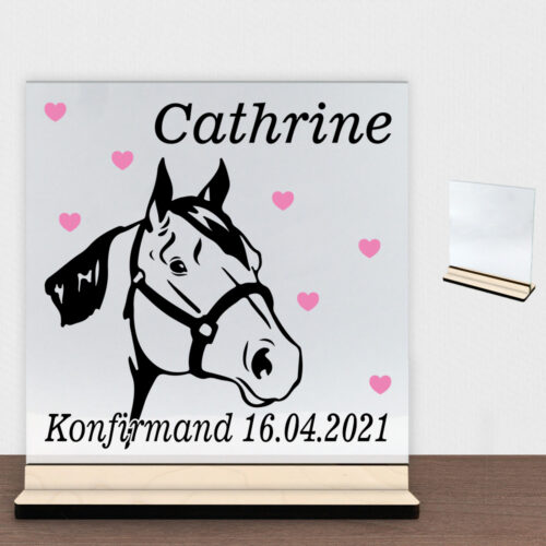 Konfirmation design 11 | Glasskilt inkl. fod (poppel krydsfinér)