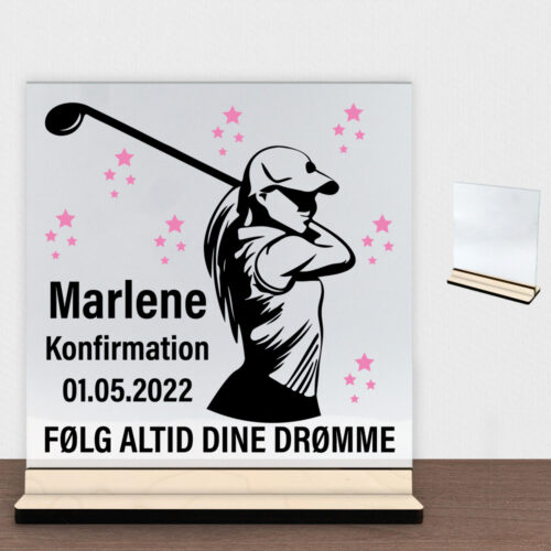 Konfirmation design 35 | Glasskilt inkl. fod (poppel krydsfinér)
