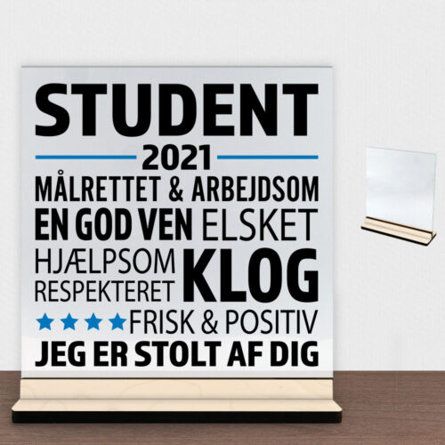 Student design 3 | Glasskilt inkl. fod (poppel krydsfinér)