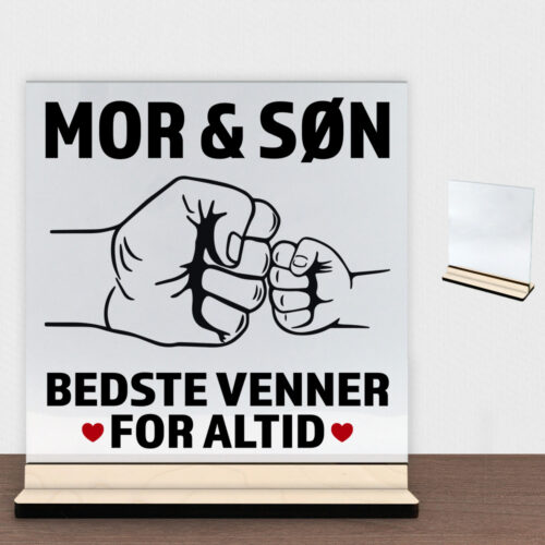 Alternative view of Bedste venner for altid - mor | Glasskilt inkl. fod (poppel krydsfinér)