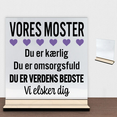 Alternative view of Min moster er verdens bedste | Glasskilt inkl. fod (poppel krydsfinér)