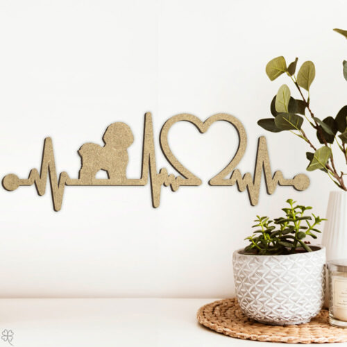 Hund - Bichon frisé | Heartbeat skilt (træfiber)