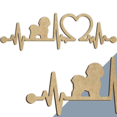 Alternative view of Hund - Bichon frisé | Heartbeat skilt (træfiber)