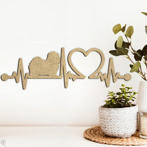 Hund - Bichon havanais | Heartbeat skilt (træfiber)