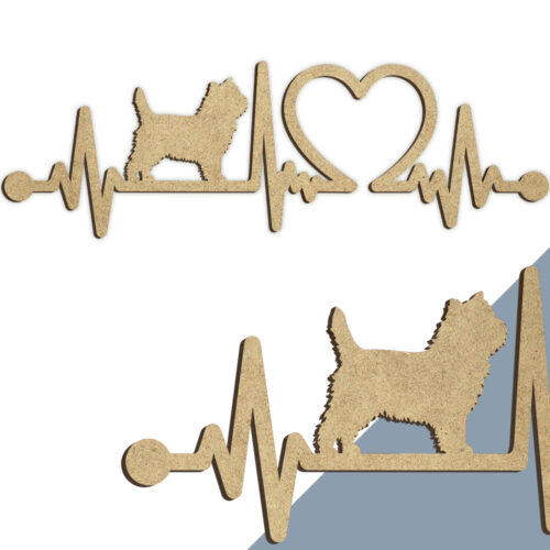 Alternative view of Hund - Cairn terrier | Heartbeat skilt (træfiber)