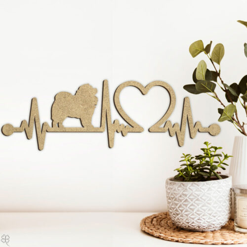 Hund - Chow chow | Heartbeat skilt (træfiber)