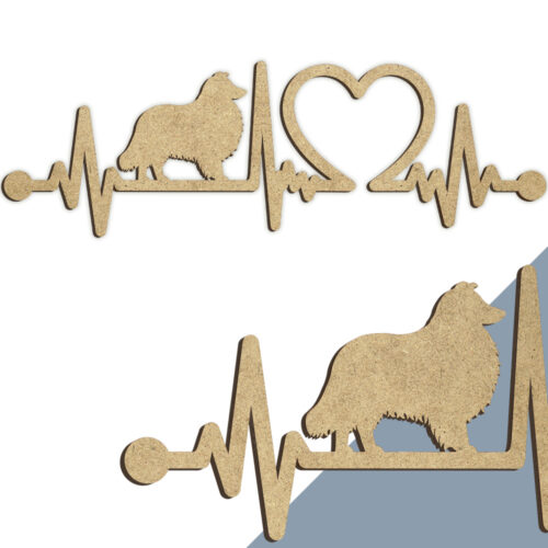 Alternative view of Hund - Collie | Heartbeat skilt (træfiber)