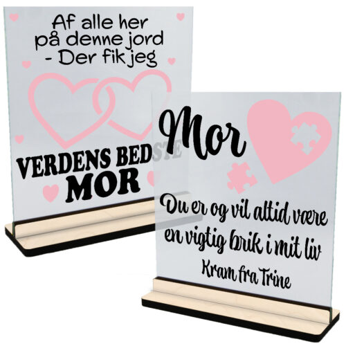 Mor | Glasskilte inkl. fod (poppel krydsfinér)