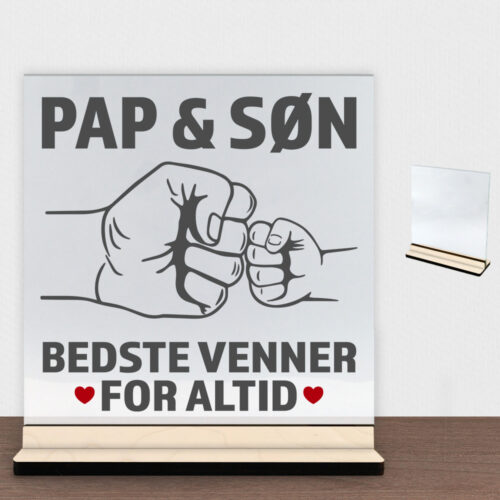 Bedste venner for altid - pap | Glasskilt inkl. fod (poppel krydsfinér)