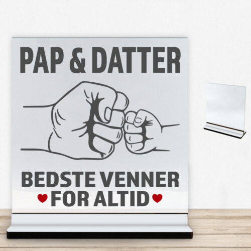 Alternative view of Bedste venner for altid - pap | Glasskilt inkl. fod med farvet overflade